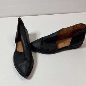 Free People Black Leather Flats